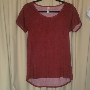 LuLaRoe Brick Red Short Sleeve Scoop Neck Top